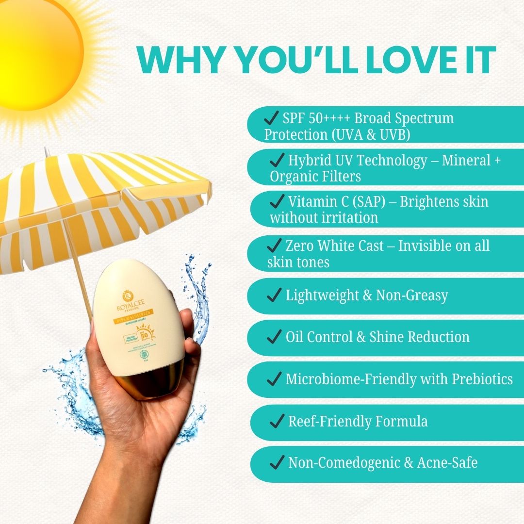HYBRID SUNSCREEN  SPF 50++++ Royalcee Premium