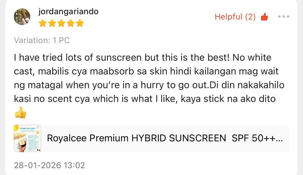 HYBRID SUNSCREEN  SPF 50++++ Royalcee Premium