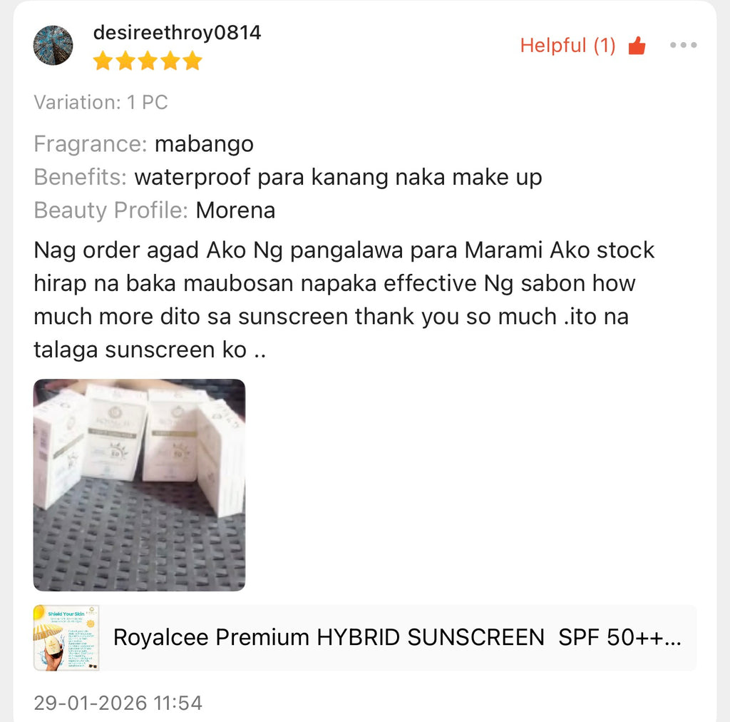 HYBRID SUNSCREEN  SPF 50++++ Royalcee Premium
