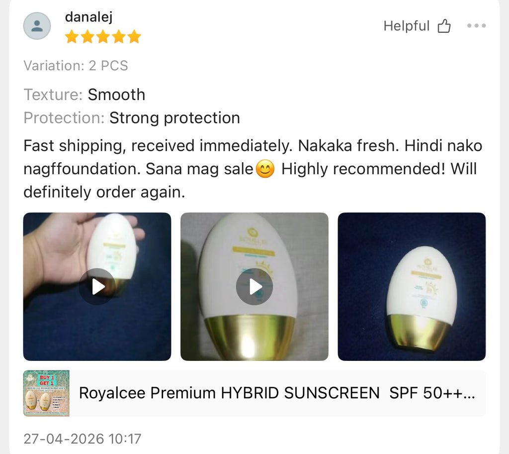 HYBRID SUNSCREEN  SPF 50++++ Royalcee Premium