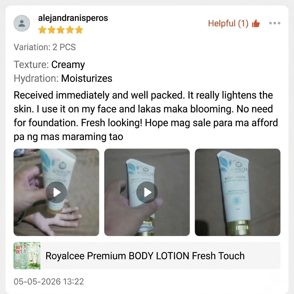BODY LOTION Fresh Touch Royalcee Premium