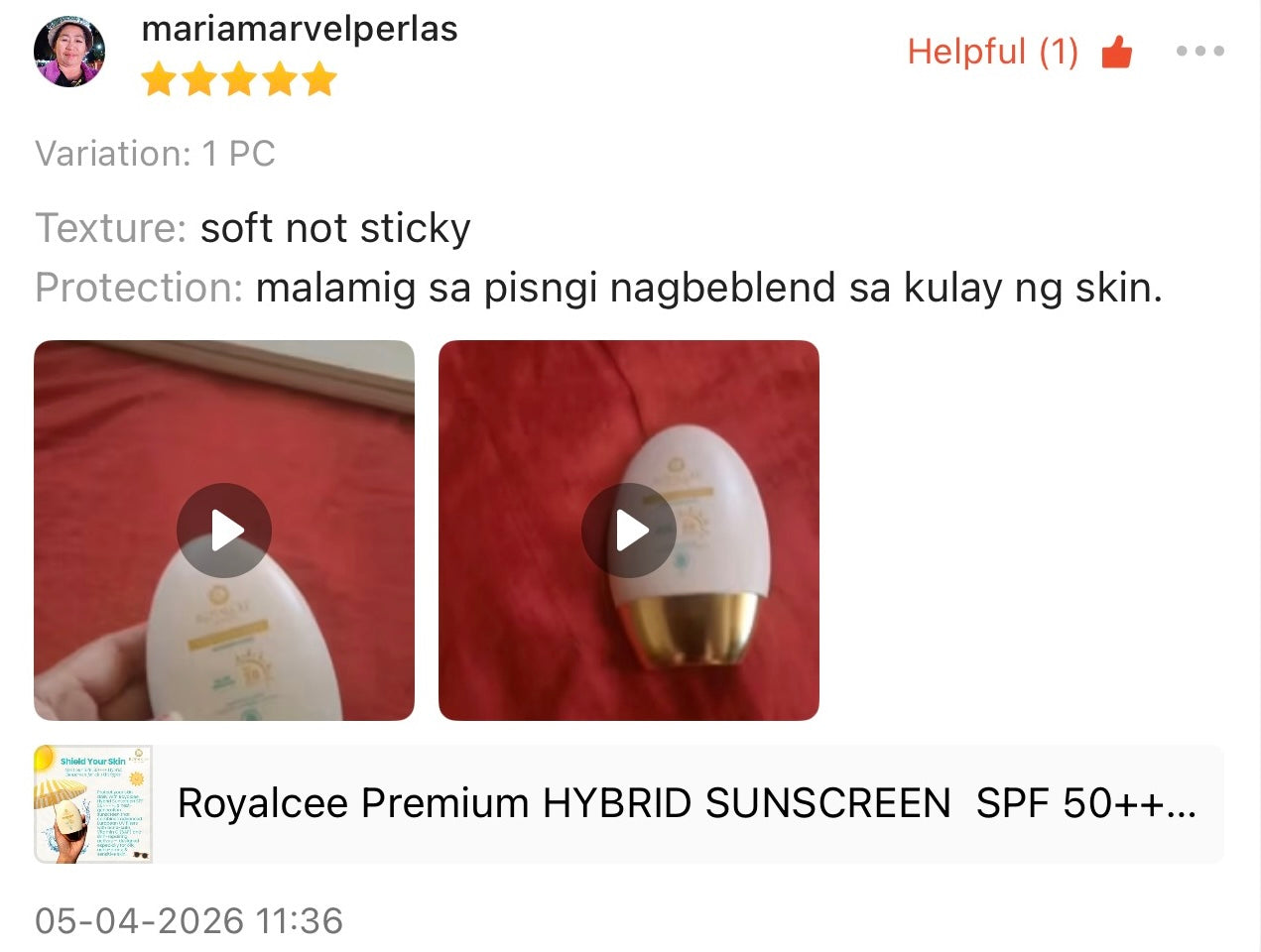 HYBRID SUNSCREEN  SPF 50++++ Royalcee Premium