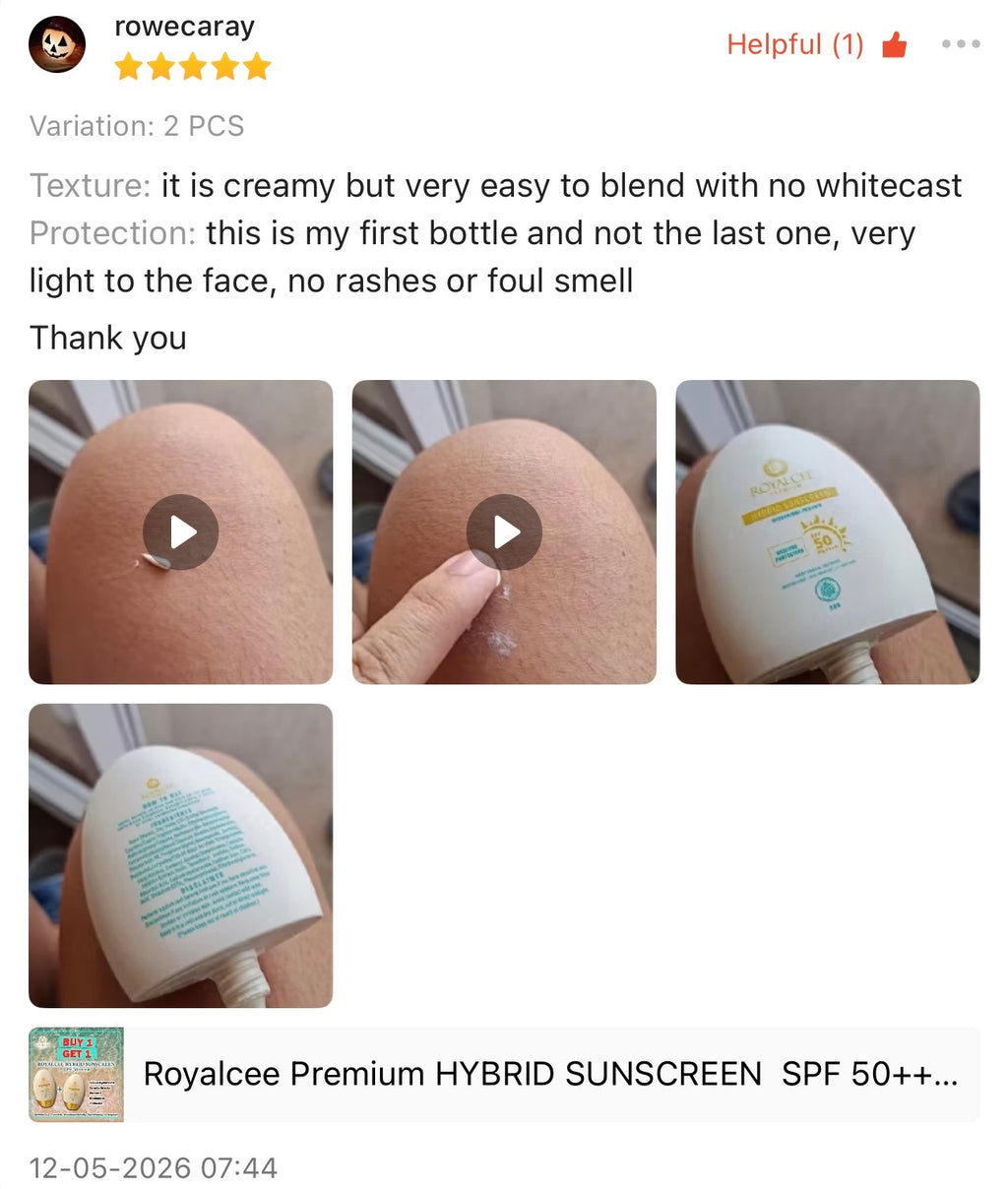 HYBRID SUNSCREEN  SPF 50++++ Royalcee Premium